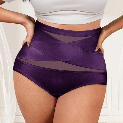 ¡Último día – Compra 1 y llévate 2!  Braguitas de talle alto de talla grande con control cruzado del abdomen